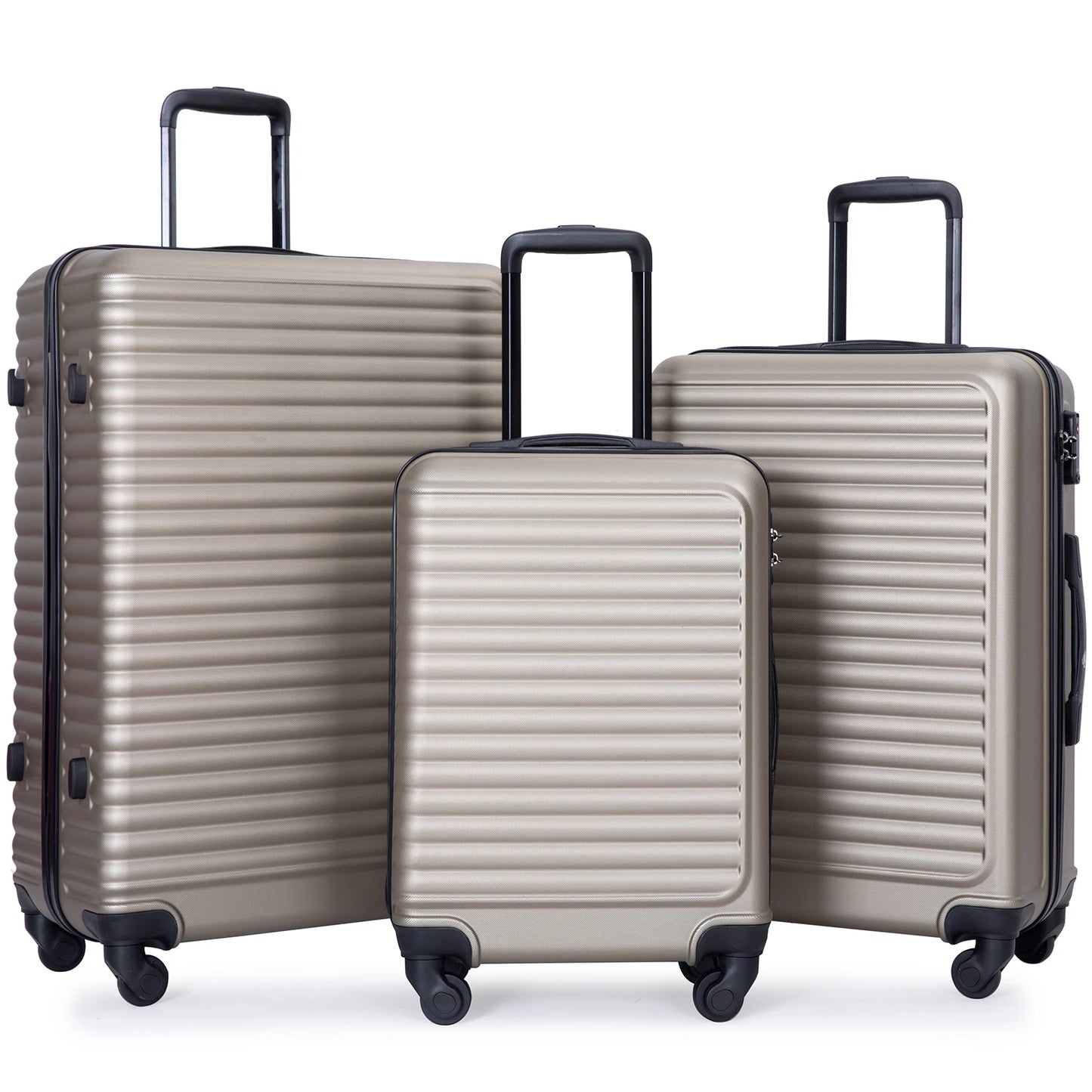Lightweight 3 Piece Hardside Luggage Set with TSA Lock