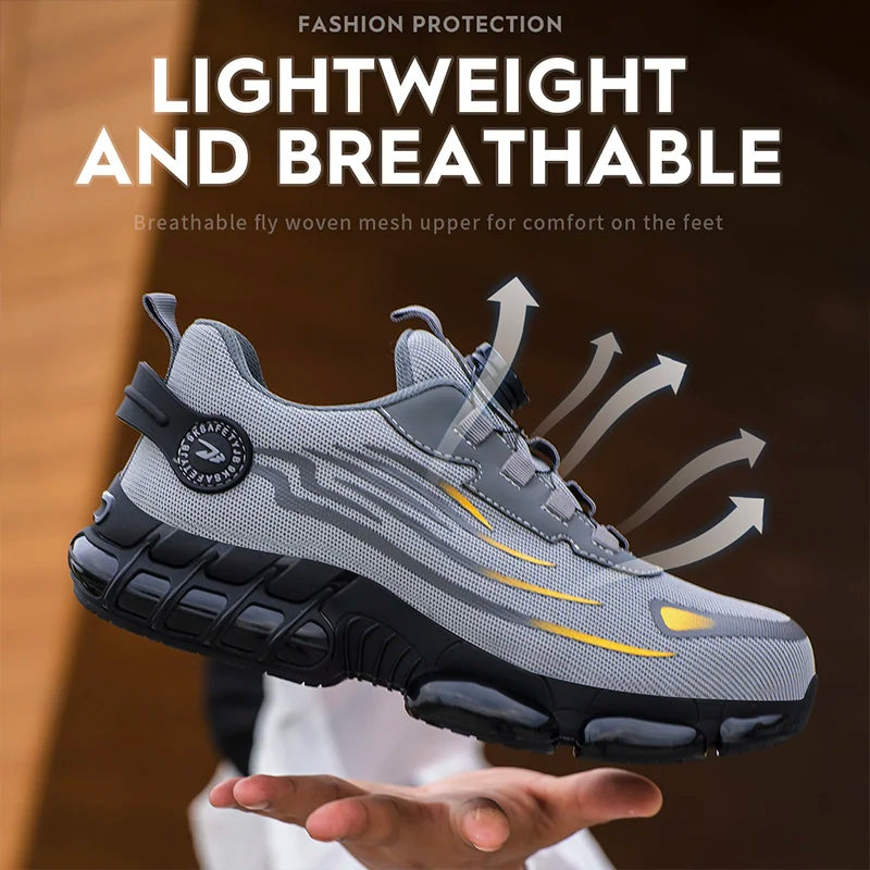 Breathable Lace-Free Anti-Smash Soft Sole Safety Shoes
