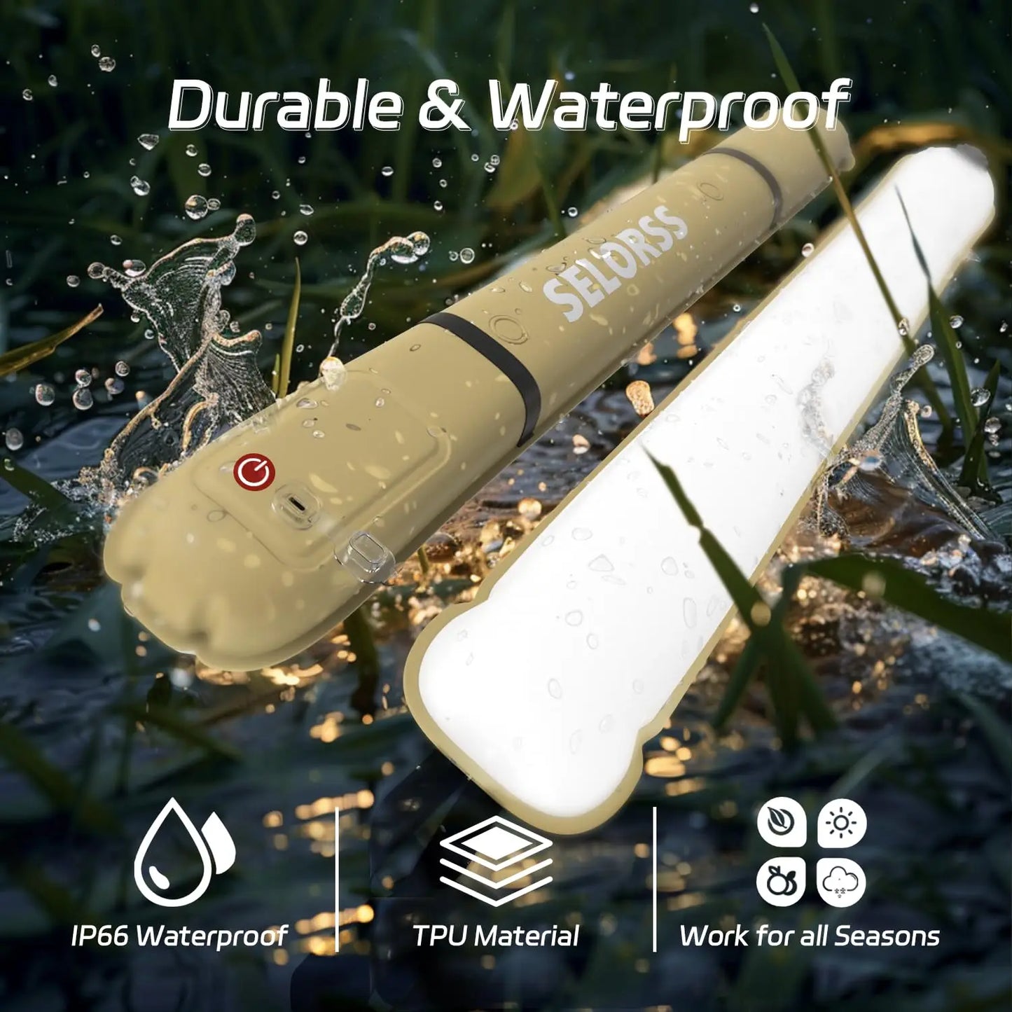 Rechargeable Portable Waterproof Camping Spotlight Lamp for Outdoors