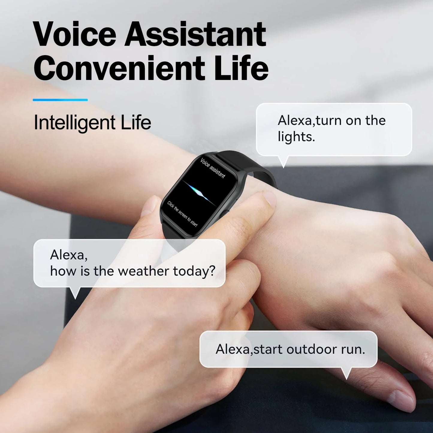 AI Voice Assistant Smart Watch for Men Women 1.96 Inch HD Screen Activity Trackers