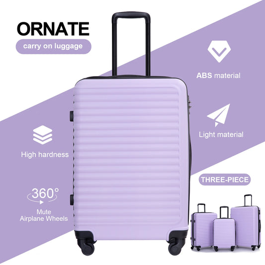 Lightweight 3 Piece Hardside Luggage Set with TSA Lock