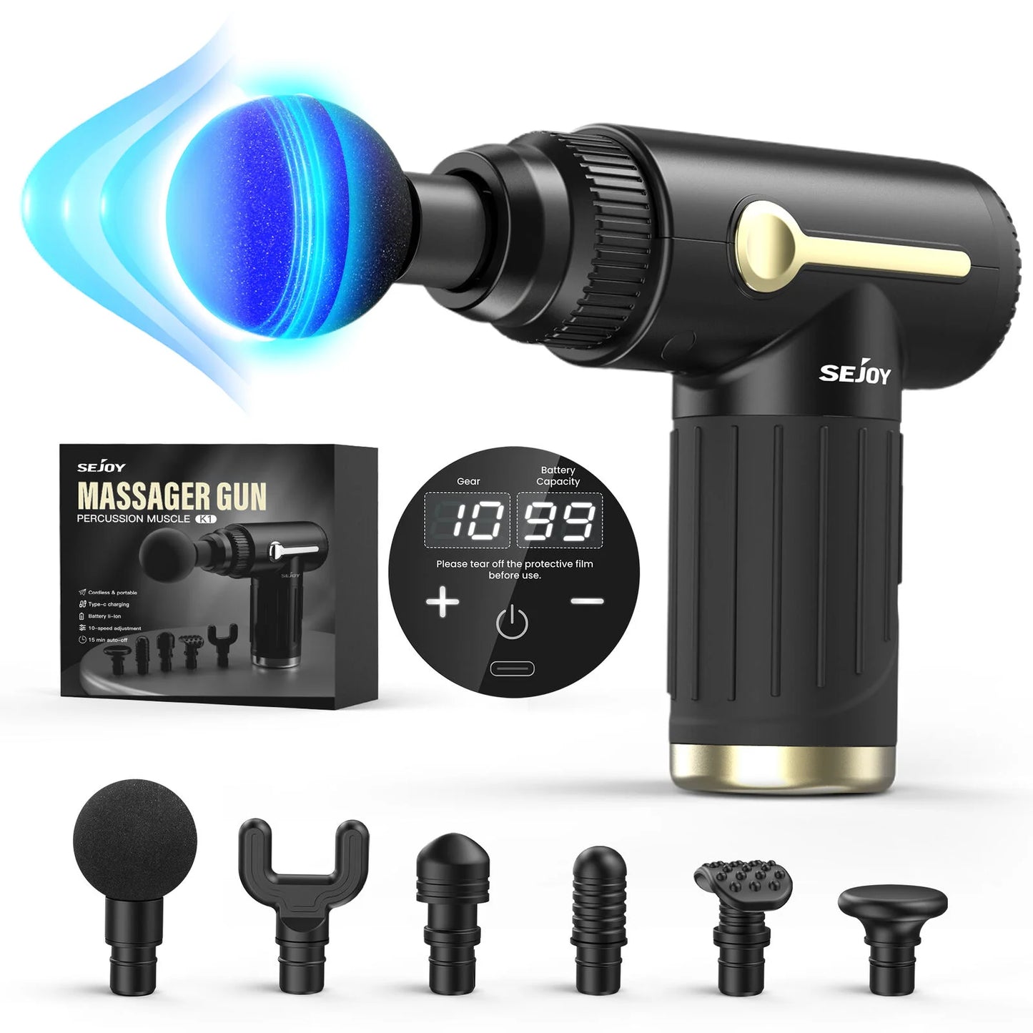 10 Speed Deep Tissue Massage Gun for Muscle Relief