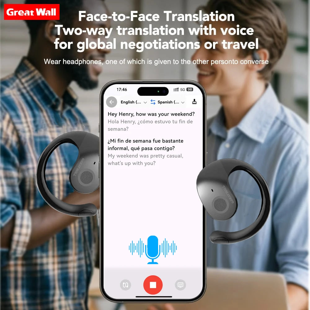 AI Translation Wireless Bluetooth Earphones For Global Communication