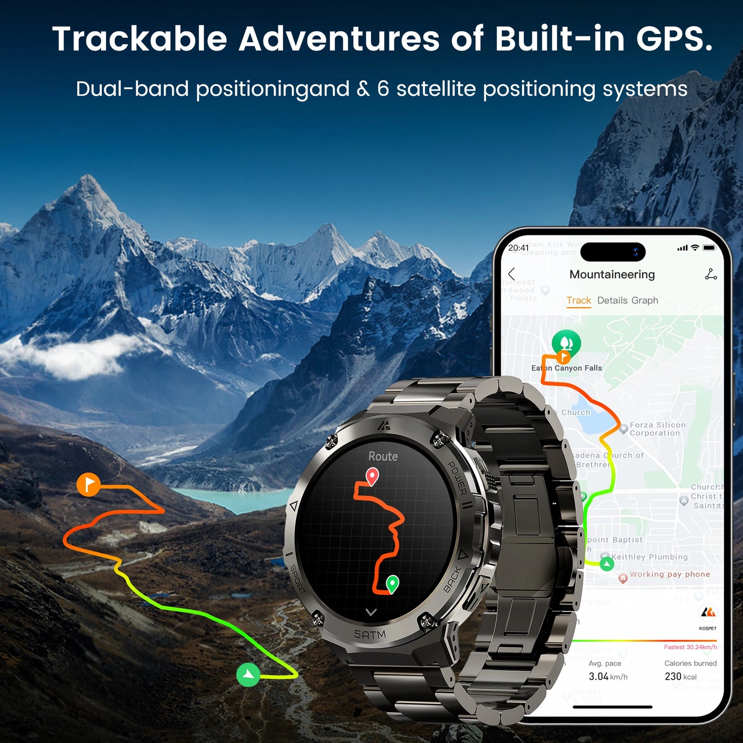Ticwris T3E GPS Smart Watch Waterproof Compass Bluetooth