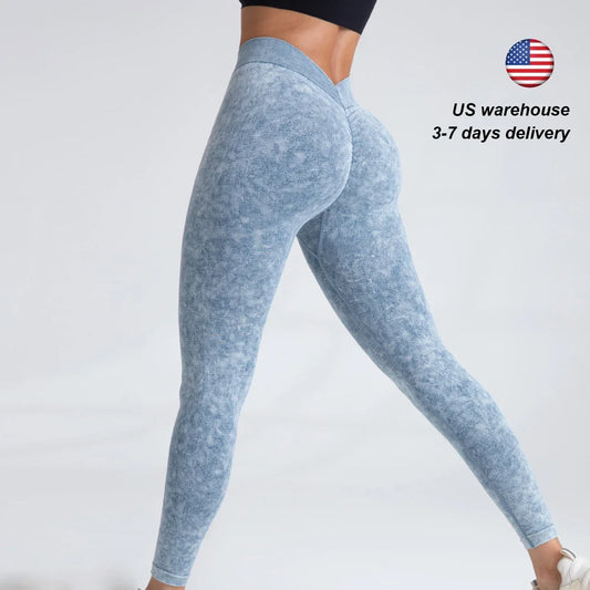 V Back Yoga Pants Women Seamless Leggings For Workout
