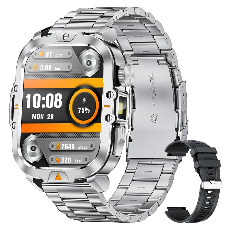 Men Smart Watch With HD Screen And Flashlight