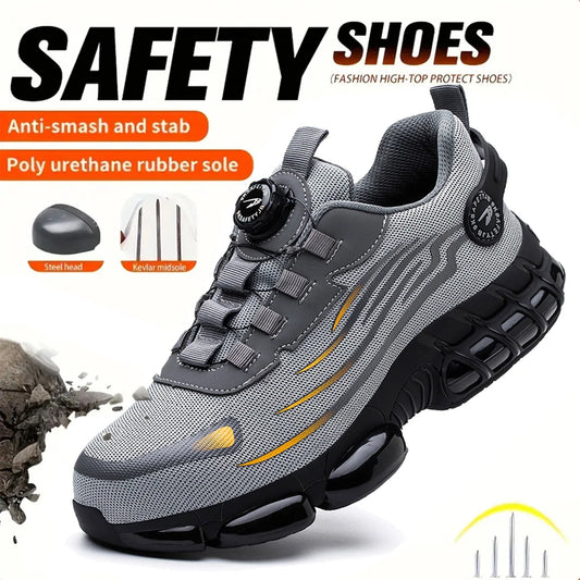 Breathable Lace-Free Anti-Smash Soft Sole Safety Shoes