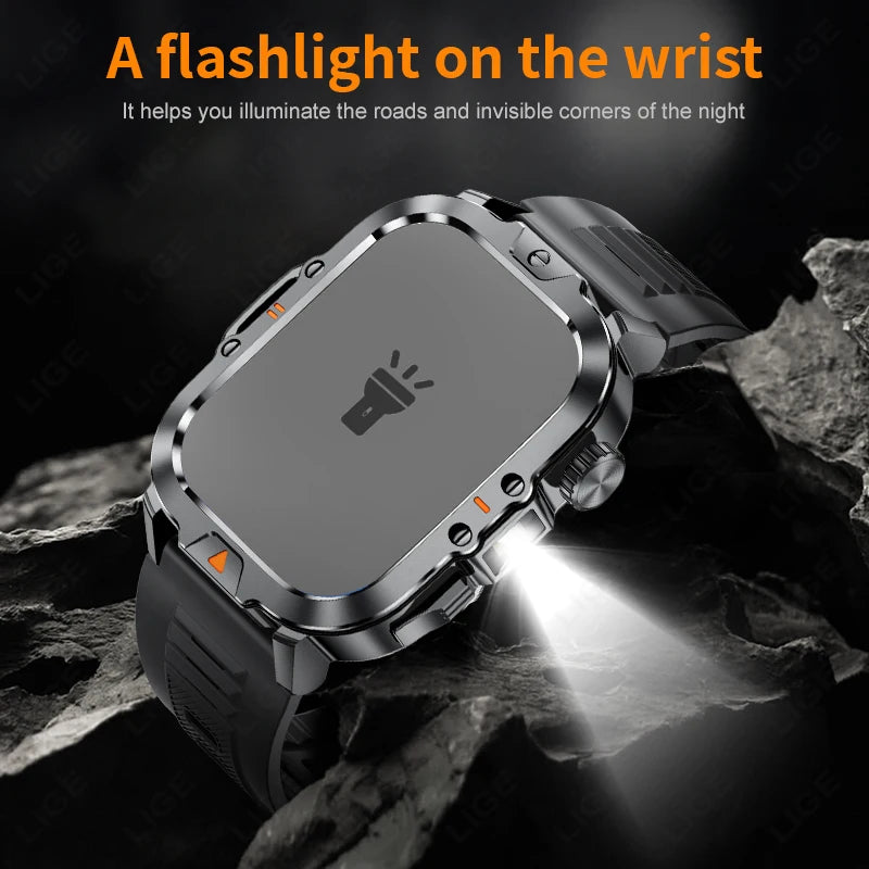 Men Smart Watch With HD Screen And Flashlight