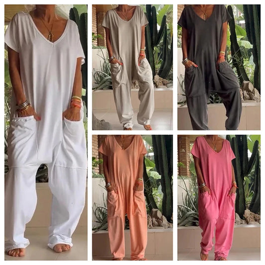 Women's Casual Baggy Pocket Jumpsuit for Everyday Comfort