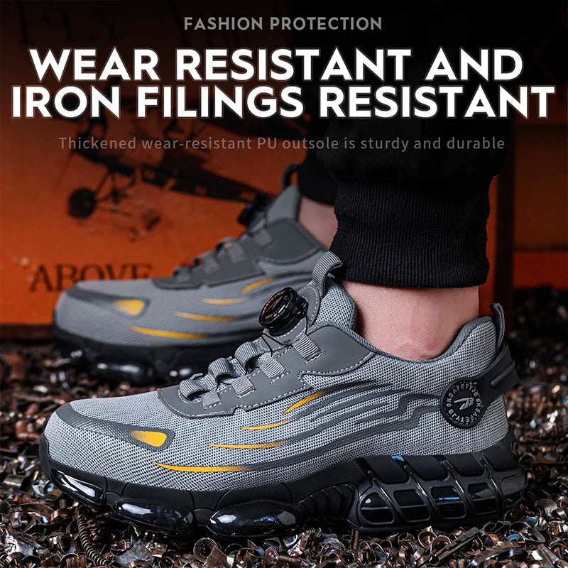 Breathable Lace-Free Anti-Smash Soft Sole Safety Shoes