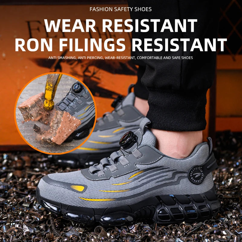Breathable Lace-Free Anti-Smash Soft Sole Safety Shoes