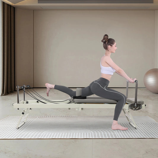 Foldable Pilates Reformer Machine For Home Gym Workout