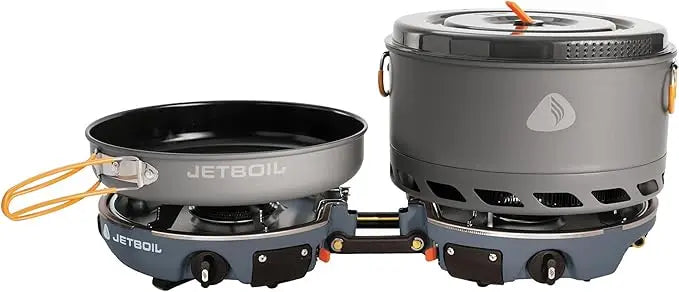 Portable Dual-Burner Camping Stove with Cookware for Outdoor Adventures