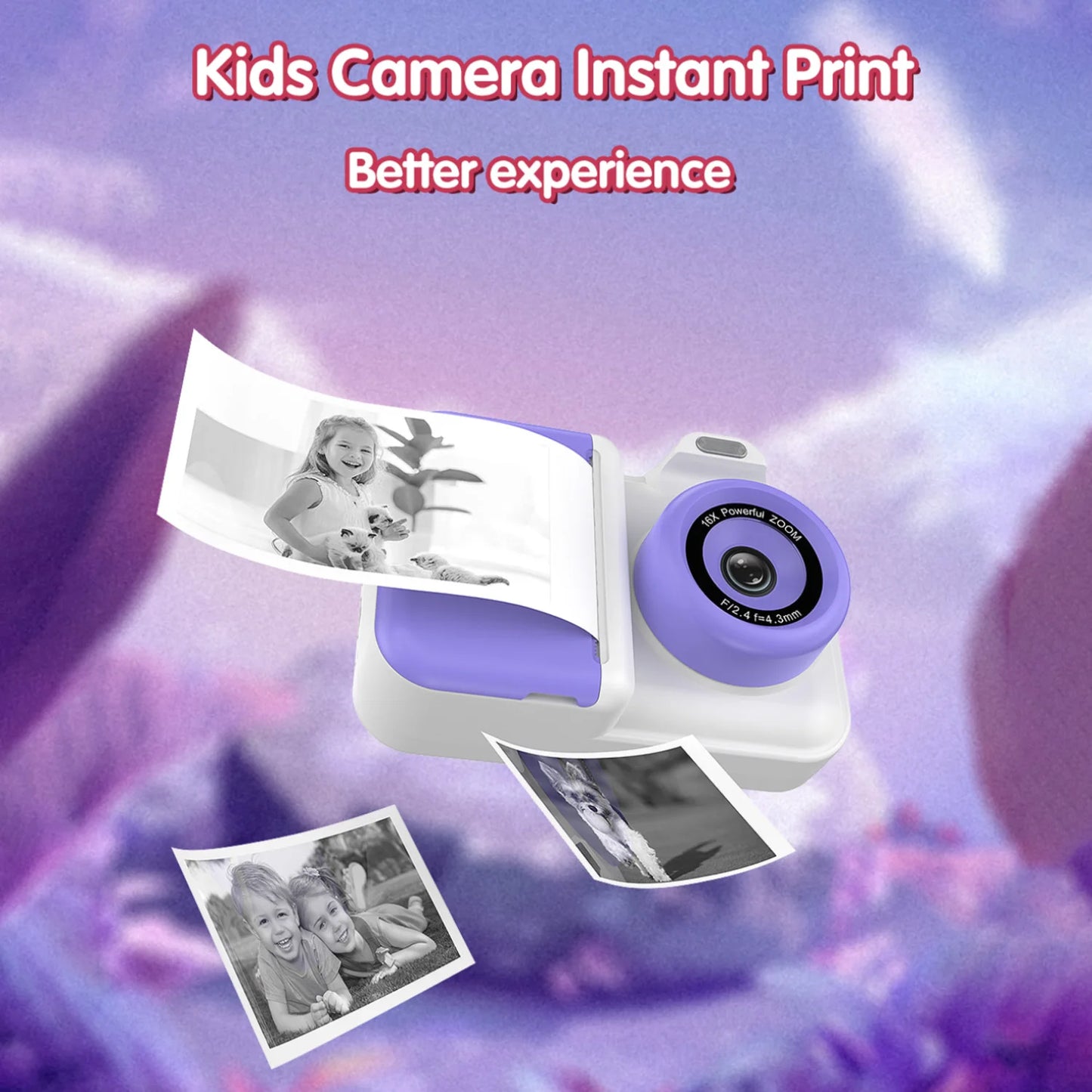 Kids Instant Print Camera for Fun Photo and Video Memories