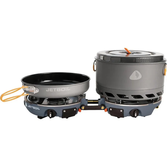 Portable Dual-Burner Camping Stove with Cookware for Outdoor Adventures