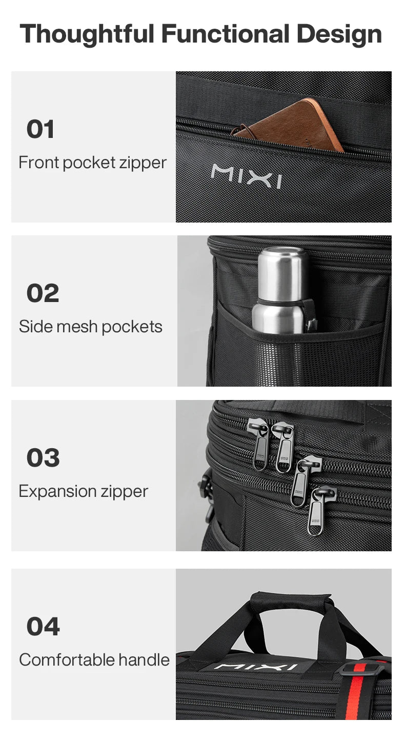 Mixi Foldable Hand Carry Duffel Bag, Wheels, Expandable, Large Capacity, Waterproof Luggage