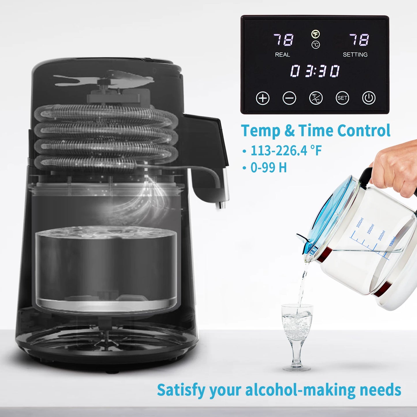 Water Distiller Purifier Dispenser Filter Bottle For Home