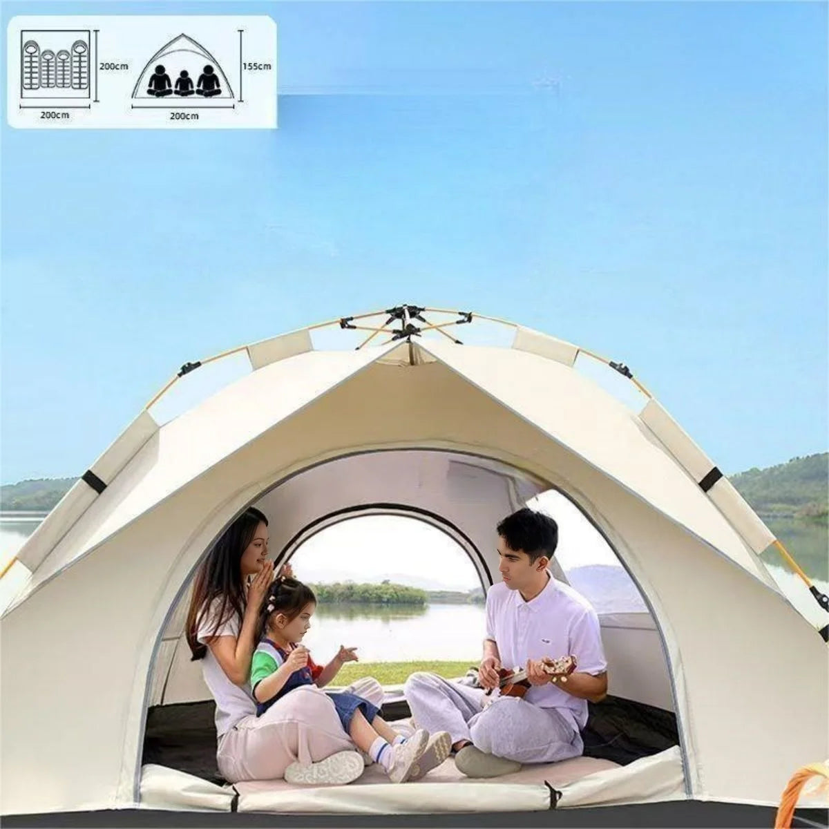 Quick Opening Tent with Two Doors and Two Windows