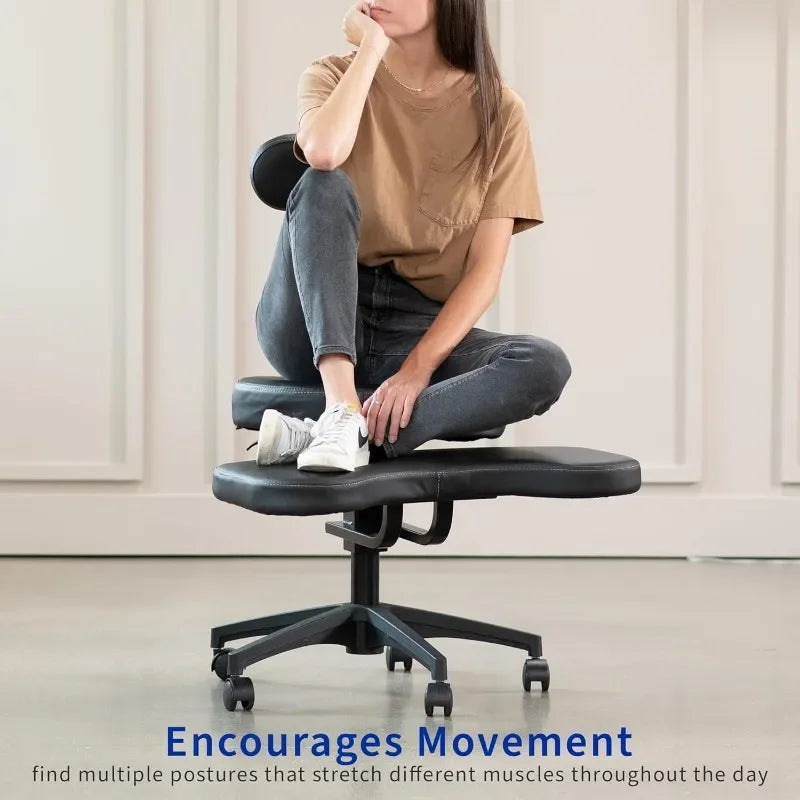 Mobile Cross Legged Office Chair With Back Support