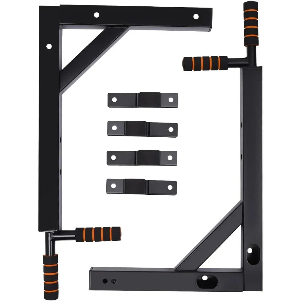 Multi-Grip Wall Mount Pull-Up Bar Dip Station Home Fitness Equipment