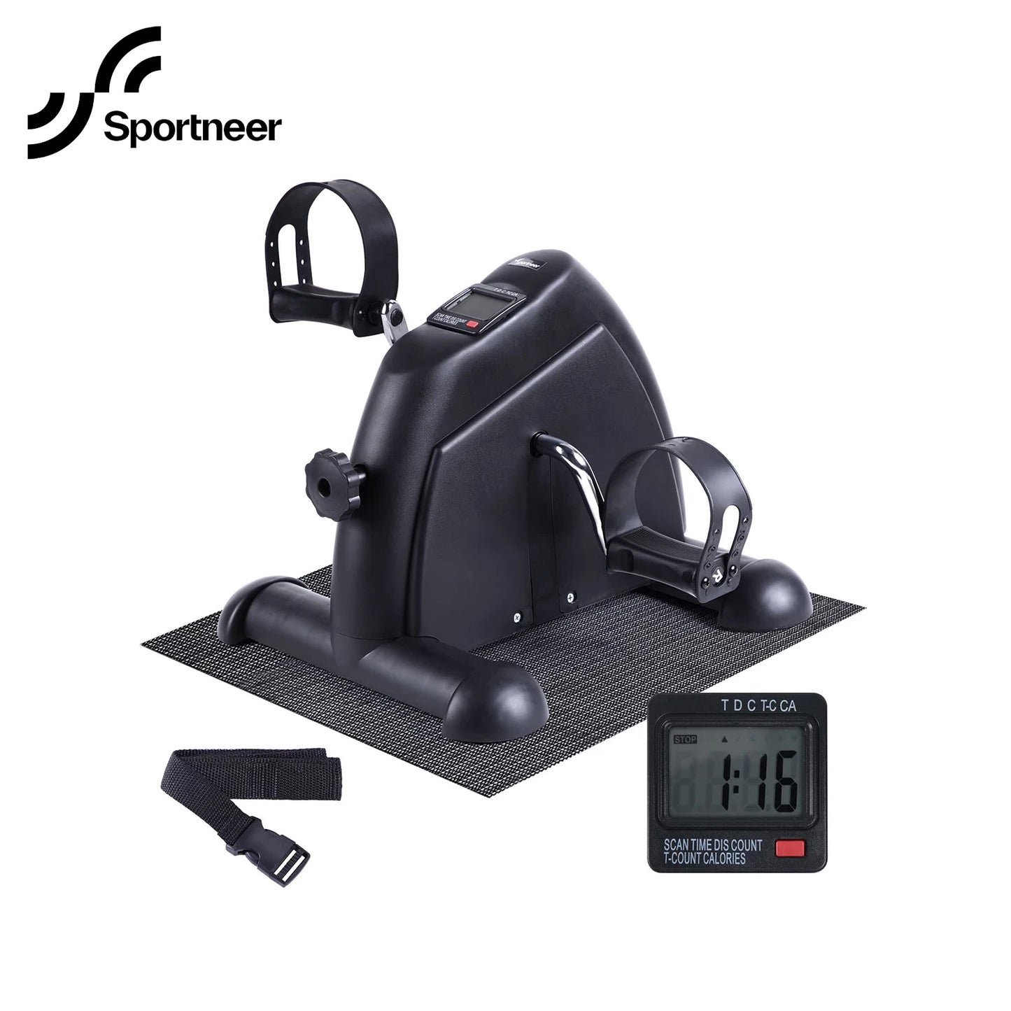 Foot Cycle Bike Pedal Exerciser,  LCD Display and Anti-Skid Mat