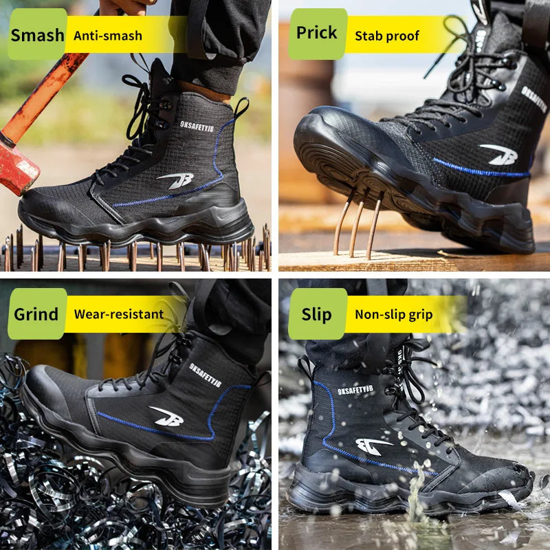 Fashionable Breathable Anti-Smash Safety Shoes for Men