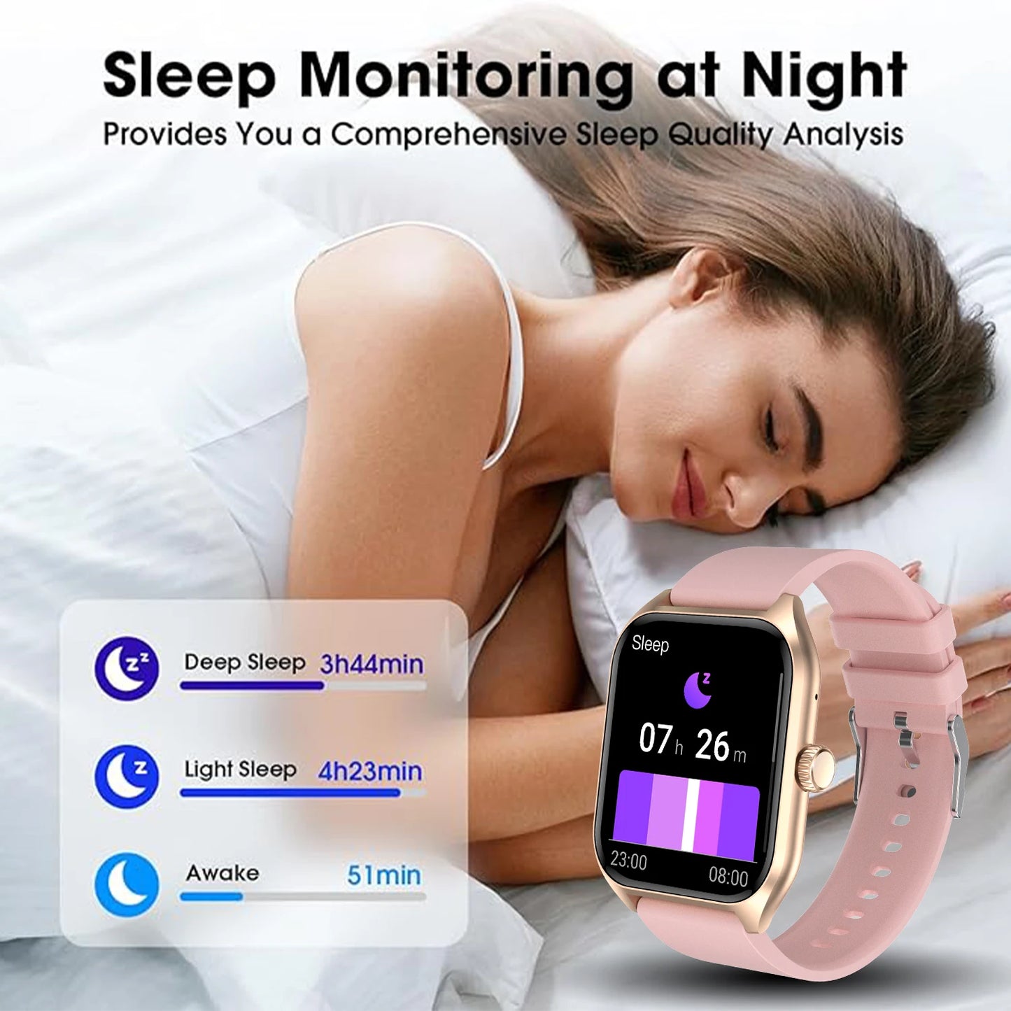 AI Voice Assistant Smart Watch for Men Women 1.96 Inch HD Screen Activity Trackers