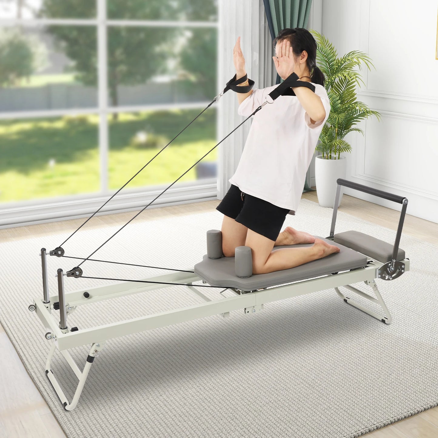Foldable Pilates Reformer Machine For Home Gym Workout