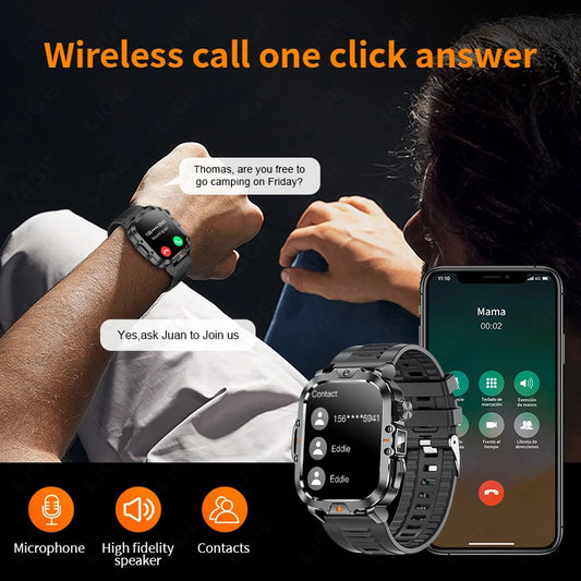 Men Smart Watch With HD Screen And Flashlight