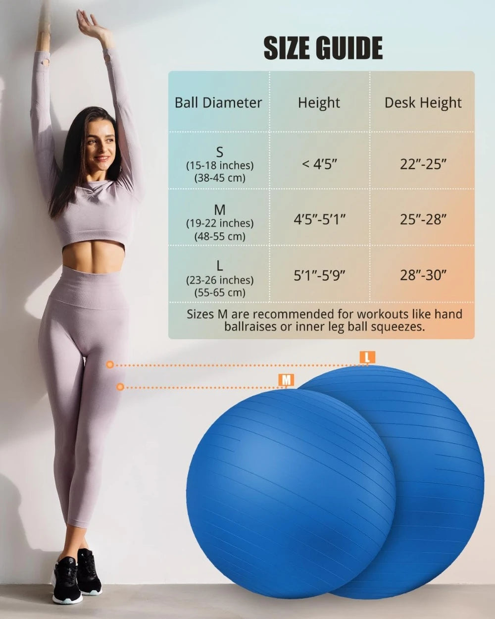 Yoga Exercise Ball Anti Slip Stability Core Strength
