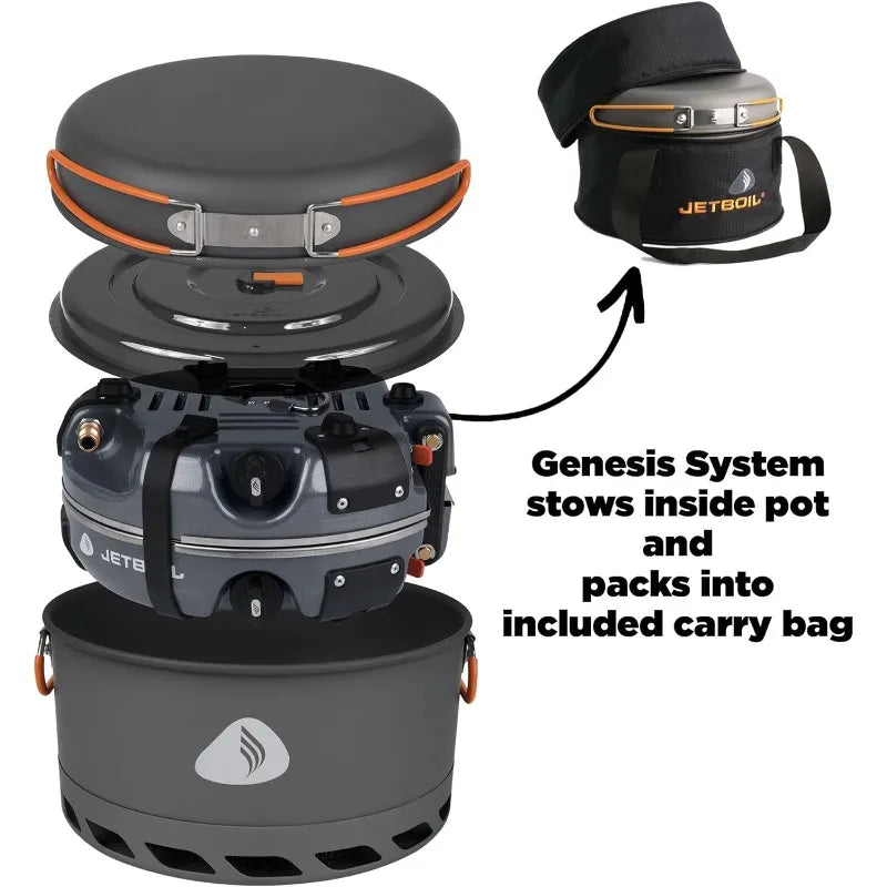 Portable Dual-Burner Camping Stove with Cookware for Outdoor Adventures