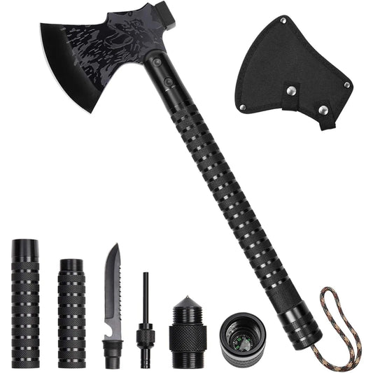 Folding Survival Axe with Hammer and Sheath for Camping
