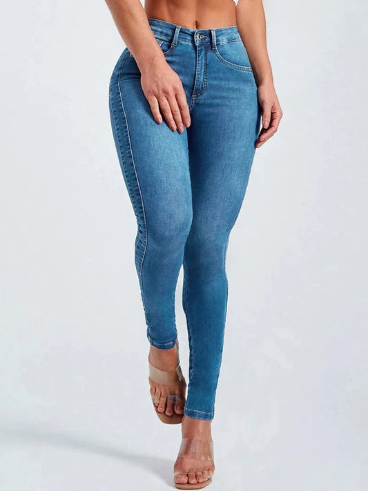 Women High Stretch Slim Jeans With Hip Lift Design