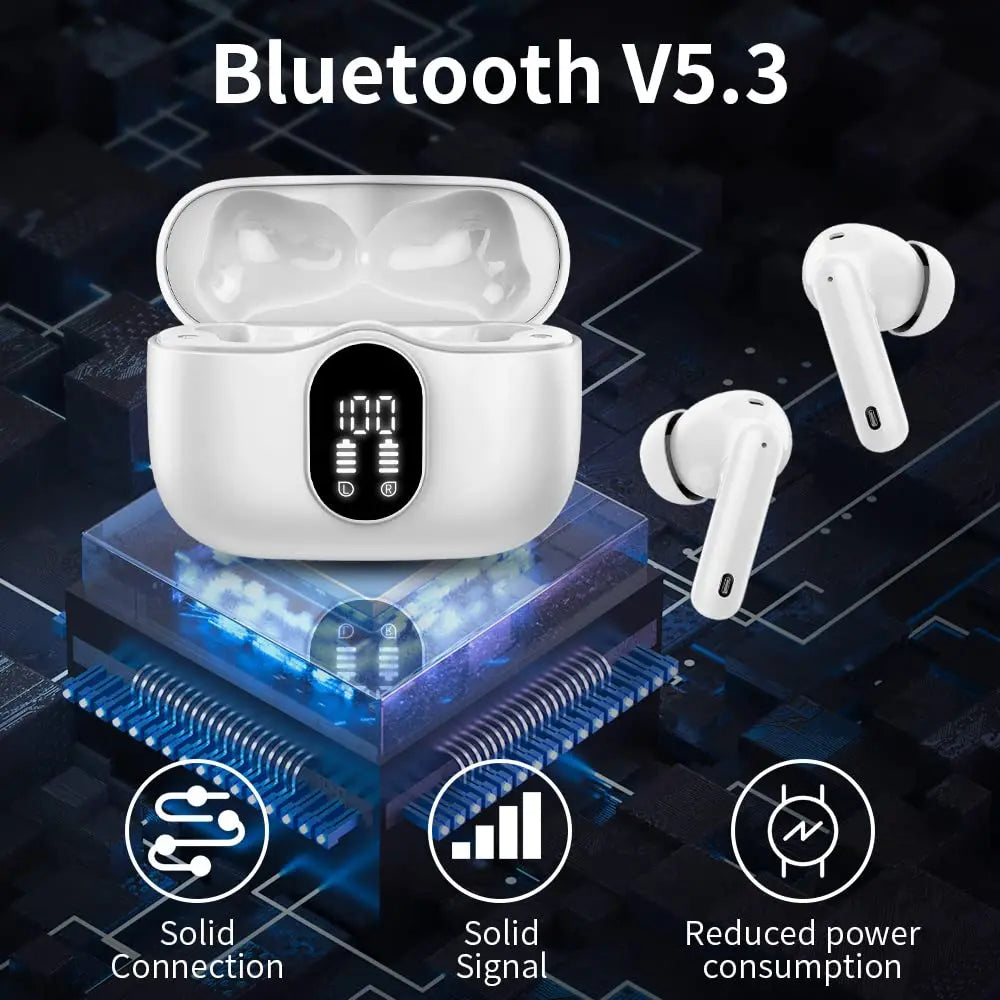 Wireless Bluetooth Earbuds with Long Playtime and LED Display
