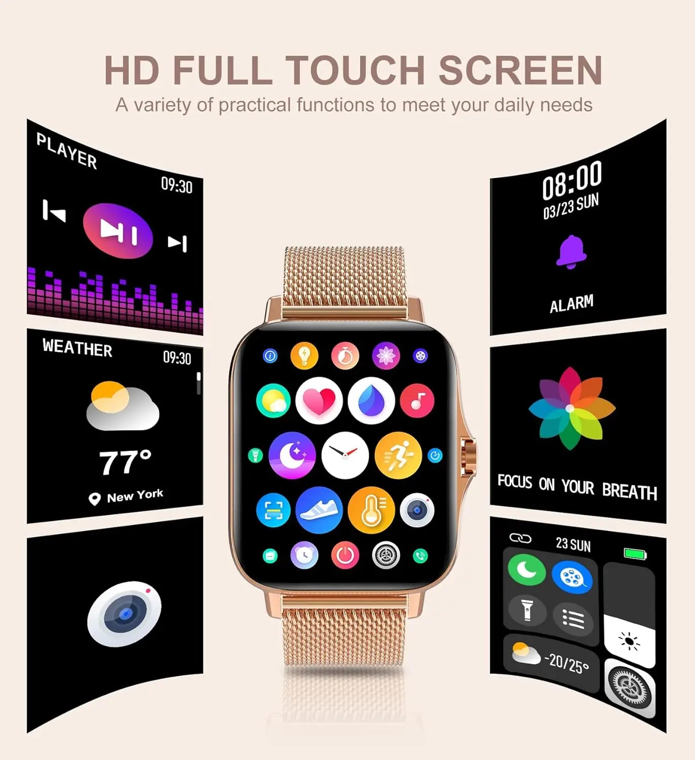 Smart Watch With Fitness Tracker And Health Monitoring Features