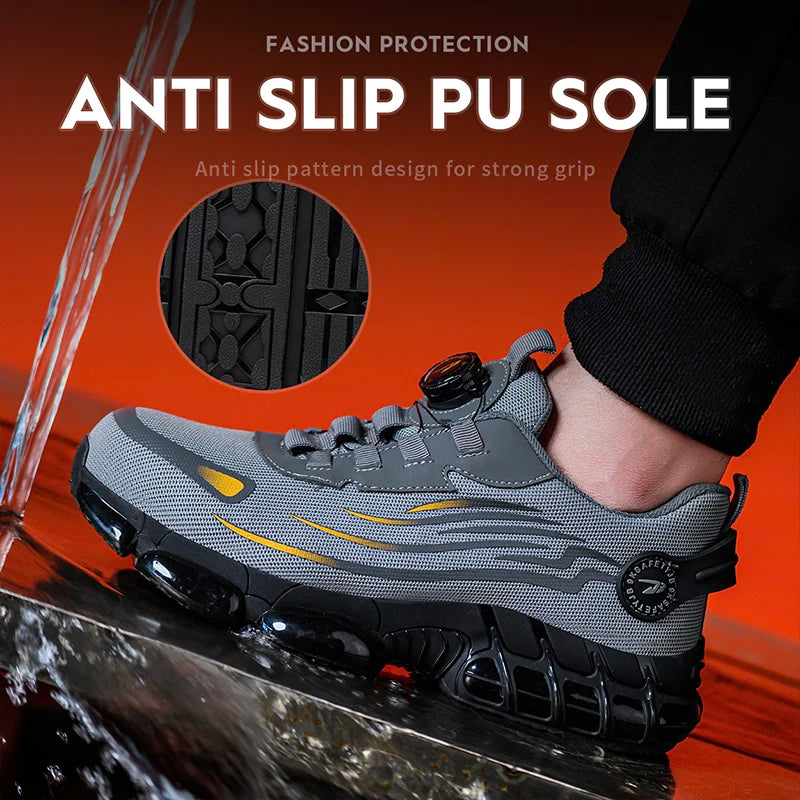 Breathable Lace-Free Anti-Smash Soft Sole Safety Shoes