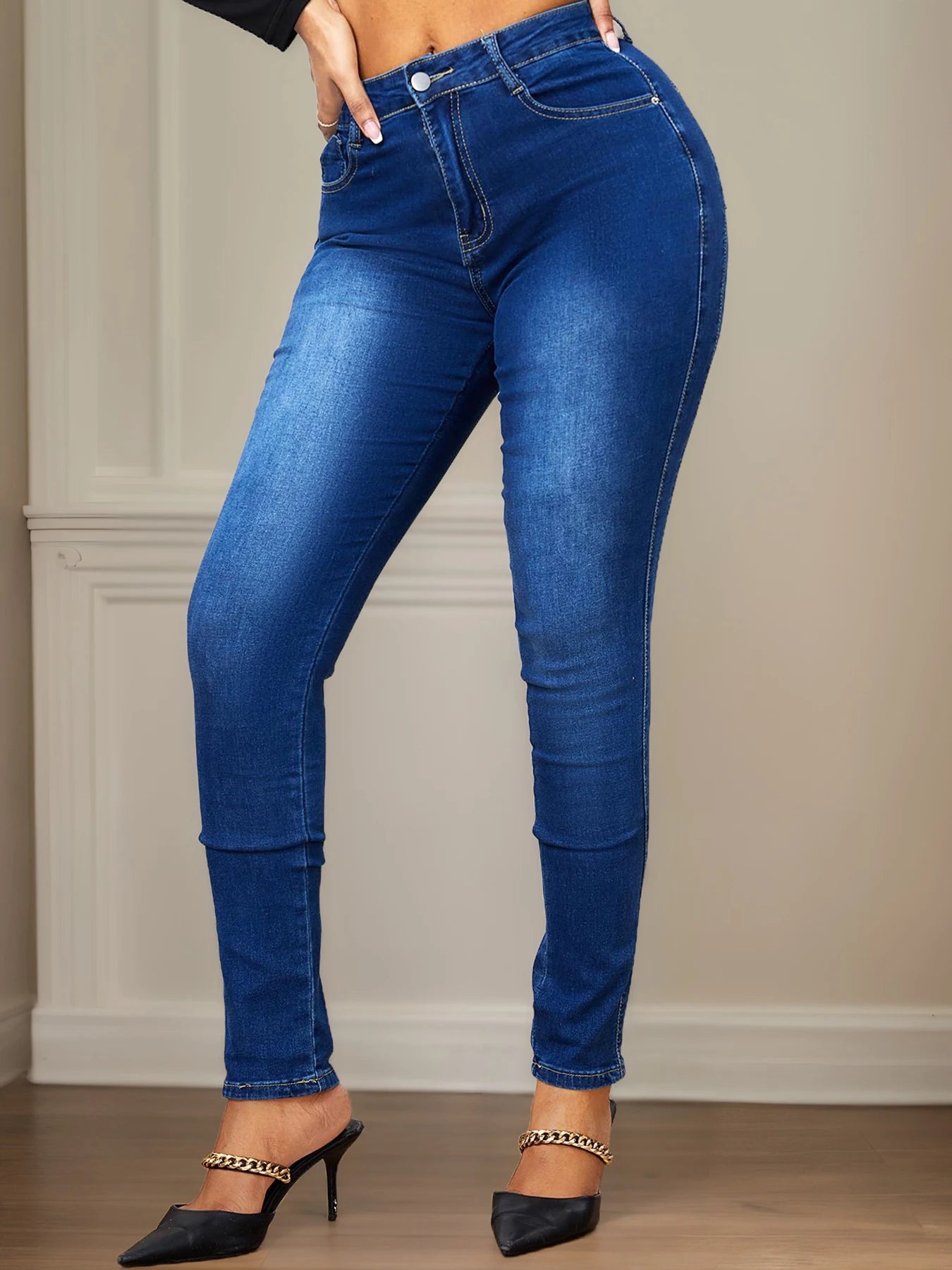 Women High Stretch Slim Jeans With Hip Lift Design