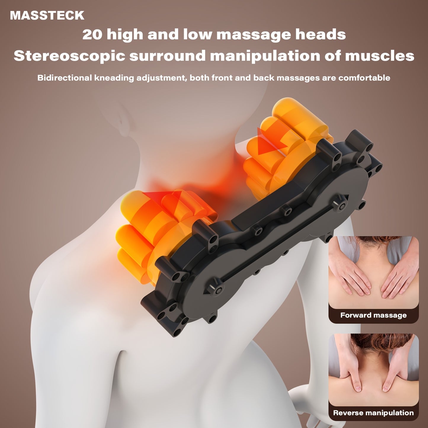 Full Body Massage Mat With Heat & Shiatsu Neck Back Massager Pillow